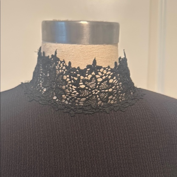 Elegant Black Lace Collar Dress - Picture 3 of 6